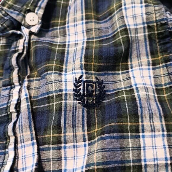 Chaps Infant/Toddler Blue Plaid Button Down Shirt- Size 24 Months - Picture 2 of 4